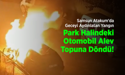 Samsun Atakum'da Geceyi Aydınlatan Yangın: Park Halindeki Otomobil Alev Topuna Döndü!