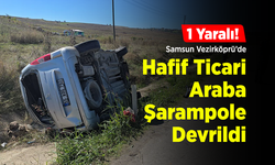 Samsun Vezirköprü'de Hafif Ticari Araç Şarampole Devrildi: 1 Yaralı!