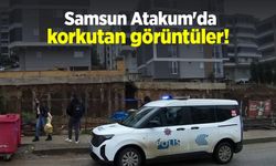 Samsun Atakum'da korkutan görüntüler! Hasarlı binada çökme sürüyor