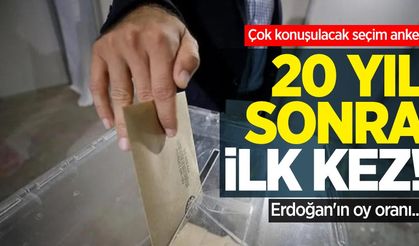 Çok konuşulacak seçim anketi: 20 yıl sonra ilk! Erdoğan'ın oy oranı...
