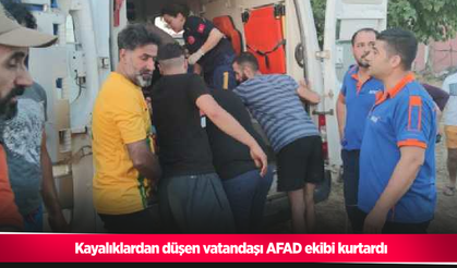 Kayalıklardan düşen vatandaşı AFAD ekibi kurtardı