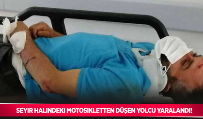 Seyir halindeki motosikletten düşen yolcu yaralandı