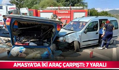 Amasya’da iki araç çarpıştı: 7 yaralı
