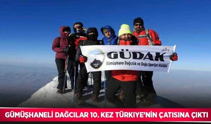 Gümüşhaneli dağcılar 10. kez Türkiye’nin çatısına çıktı