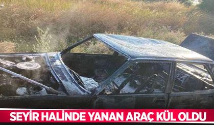 Seyir halinde yanan araç kül oldu