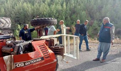 Traktörün altında kalan sürücü yaralandı