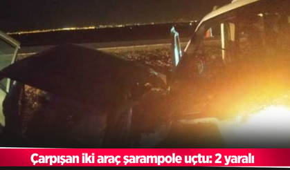 Çarpışan iki araç şarampole uçtu: 2 yaralı