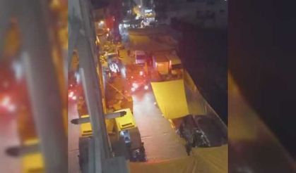 İtfaiyeye semt pazarı engeli, zor anlar kameralara böyle yansıdı