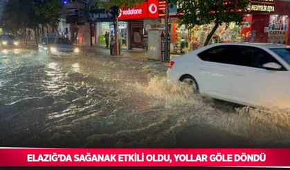 Elazığ’da sağanak etkili oldu, yollar göle döndü