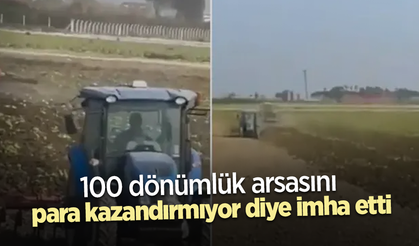 100 dönümlük arsasını para kazandırmıyor diye imha etti