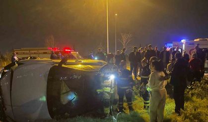 otomobil takla attı: 2 yaralı