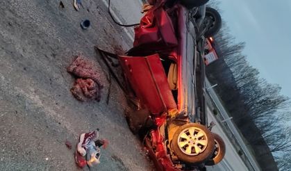 takla atan otomobilin sürücüsü ağır yaralandı