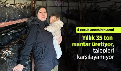 4 çocuk annesinin azmi: Yıllık 35 ton mantar üretiyor, talepleri karşılayamıyor