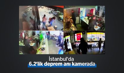 İstanbul'da 6.2'lik deprem anı kamerada