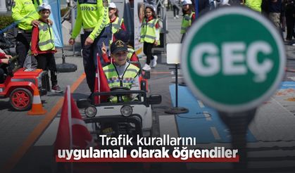 Trafik kurallarını uygulamalı olarak öğrendiler