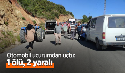 Otomobil uçurumdan uçtu: 1 ölü, 2 yaralı
