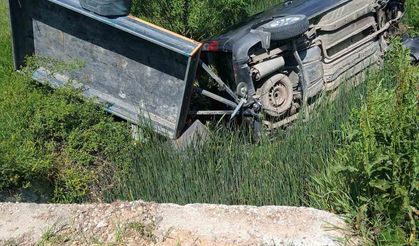 Devrilen cipin sürücüsü yaralandı