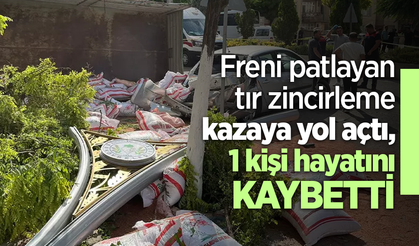 Freni patlayan tır zincirleme kazaya yol açtı, 1 kişi hayatını kaybetti