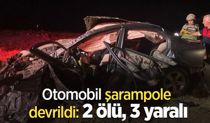 Otomobil şarampole devrildi: 2 ölü, 3 yaralı