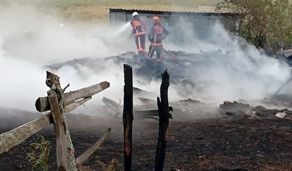 Yaylada yangın paniği: 2 ev ve 1 ahır küle döndü