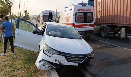 cip ile otomobil çarpıştı: 2 yaralı