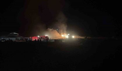 Samanlıkta çıkan yangın, 6 bin balya ve 4 traktörü küle çevirdi