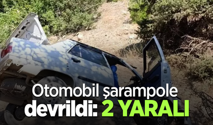Otomobil şarampole devrildi: 2 yaralı