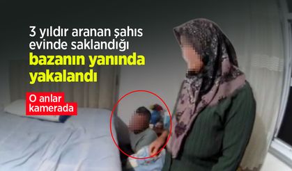3 yıldır aranan şahıs evinde saklandığı bazanın yanında yakalandı: O anlar kamerada
