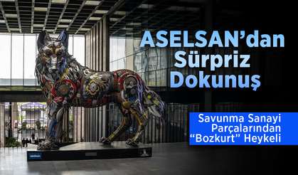 ASELSAN’dan Sürpriz Dokunuş: Savunma Sanayi Parçalarından “Bozkurt” Heykeli