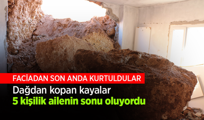 Dağdan kopan kayalar 5 kişilik ailenin sonu oluyordu.