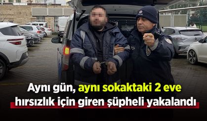 Aynı gün, aynı sokaktaki 2 eve hırsızlık için giren şüpheli yakalandı