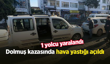 Dolmuş kazasında hava yastığı açıldı: 1 yolcu yaralandı