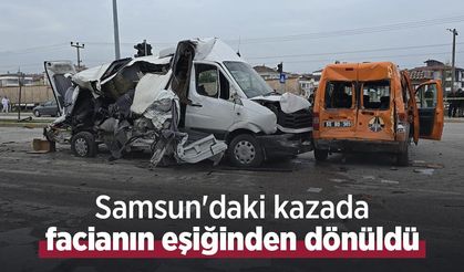 Samsun'daki kazada facianın eşiğinden dönüldü