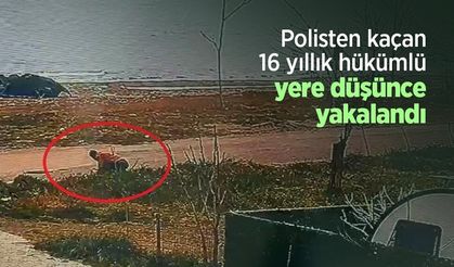 Polisten kaçan 16 yıllık hükümlü yere düşünce yakalandı