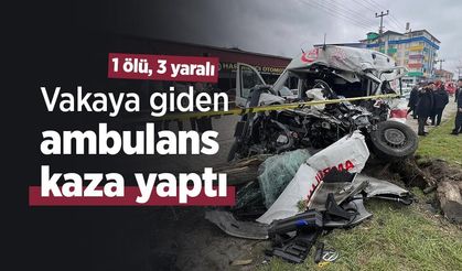 Vakaya giden ambulans kaza yaptı: 1 ölü, 3 yaralı
