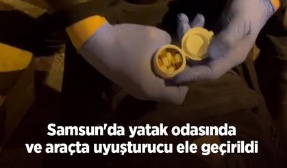 Samsun'da yatak odasında ve araçta uyuşturucu ele geçirildi