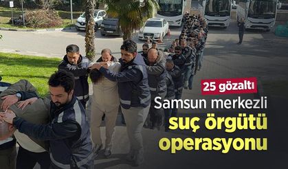 Samsun merkezli suç örgütü operasyonu: 25 gözaltı
