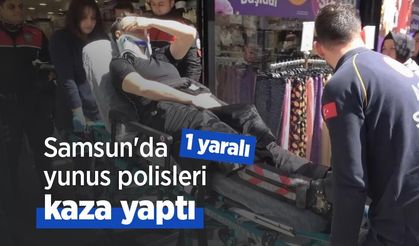 Samsun'da yunus polisleri kaza yaptı: 1 yaralı