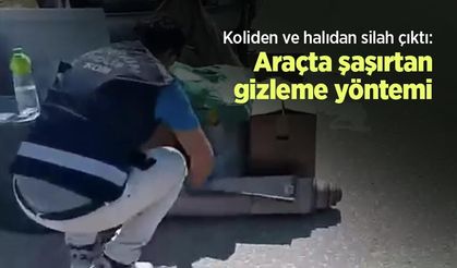 Koliden ve halıdan silah çıktı: Araçta şaşırtan gizleme yöntemi
