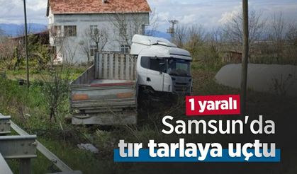 Samsun'da tır tarlaya uçtu: 1 yaralı