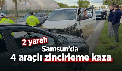 Samsun’da 4 araçlı zincirleme kaza: 2 yaralı