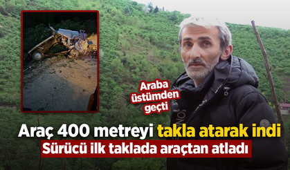 Araç 400 metreyi takla atarak indi
