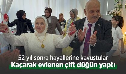 52 yıl sonra hayallerine kavuştular: Kaçarak evlenen çift düğün yaptı