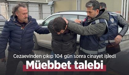 Cezaevinden çıkıp 104 gün sonra cinayet işledi: Müebbet talebi