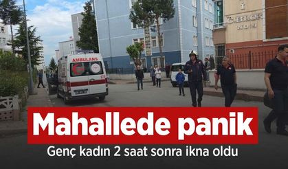 Mahallede panik: Genç kadın 2 saat sonra ikna oldu