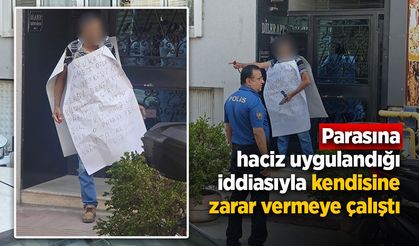 Parasına haciz uygulandığı iddiasıyla kendisine zarar vermeye çalıştı