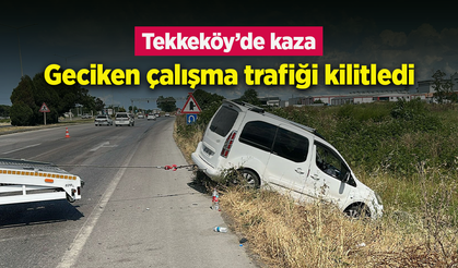 Kaza sonrası yol tek şeride düştü, geciken çalışma trafiği kilitledi