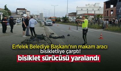 Erfelek Belediye Başkanı'nın makam aracının çarptığı bisikletli yaralandı