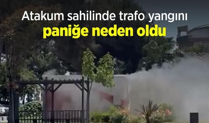 Atakum sahilinde trafo yangını paniğe neden oldu