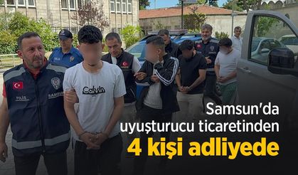 Samsun'da uyuşturucu ticaretinden 4 kişi adliyede